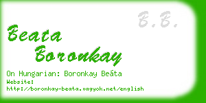 beata boronkay business card